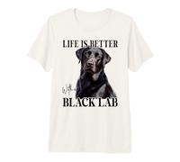 Life is Better with A Black Lab Labrador Dog Puppy Lover Premium T-Shirt
