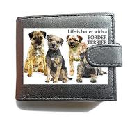 Life is Better with A Border Terrier Anti RFID Theft Wallet Black Soft Leather Large Coin Pocket