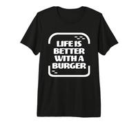Life is Better with A Burger Summer BBQ Grilling Hamburger Premium T-Shirt