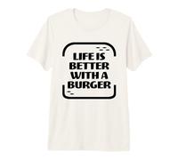 Life is Better with A Burger Summer BBQ Grilling Hamburger Premium T-Shirt