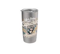 Life is Better with a Capuchin Around Monkey Primate Stainless Steel Insulated Tumbler