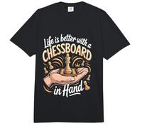 Life is Better with a Chessboard in Hand Chess Player Comfort Colors Adult Heavyweight T-Shirt