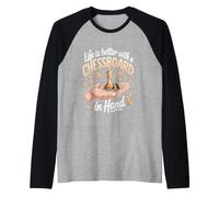 Life is Better with a Chessboard in Hand Chess Player Raglan Baseball Tee