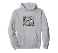 Life Is Better With a Chihuahua, Tan Fawn Colored Small Dog Pullover Hoodie