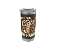 Life is Better with a Cider in Hand Orchard Apple Fall Stainless Steel Insulated Tumbler
