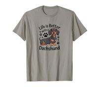 Life is Better with A Dachshund, Black and Tan Doxie Dog T-Shirt