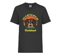 Life Is Better With A Dachshund Dog Pet Novelty T Shirt (Black, XL)