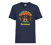 Life Is Better With A Dachshund Dog Pet Novelty T Shirt (Navy, XL)
