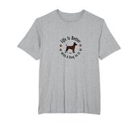 Life is Better with A Dog in It Pet Lover T-Shirt, Men's Big and Tall, Heather Grey, 6X Tall