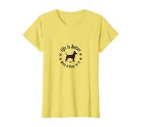Life is Better with A Dog in It Pet Lover T-Shirt, Women, Lemon, XL