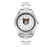 Life is Better with A Dog Men's Simple Watch with Stainless Strap Fashion Easy Reader Wristwatch Gifts for Men