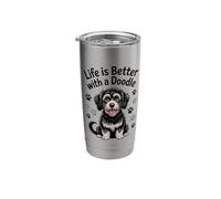 Life is Better with a Doodle, Black and Tan Bernedoodle Stainless Steel Insulated Tumbler