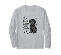 Life is Better with a Doodle, Black Labrador Poodle Mix Long Sleeve T-Shirt