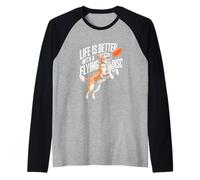Life is Better with A Flying Disc Dog Frisbee Raglan Baseball Tee