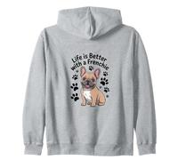 Life Is Better With a Frenchie, Fawn French Bulldog Zip Hoodie
