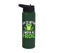 Life is Better with A Frog Funny Cute Frog Lover Stainless Steel Insulated Water Bottle
