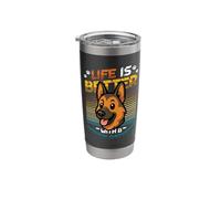 Life is Better with A German Shepherd Dog German Shepherd Stainless Steel Insulated Tumbler