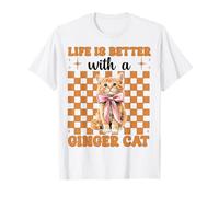 Life is Better with A Ginger Cat Orange Cat Tabby Cat Girl T-Shirt