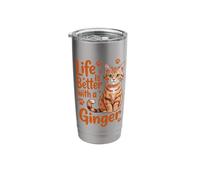Life is Better with A Ginger, Orange Cat Stainless Steel Insulated Tumbler
