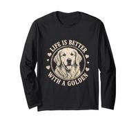 Life is Better with A Golden Retriever Dog Lover Gifts Long Sleeve T-Shirt