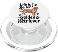 Life is Better With A Golden Retriever, Dog PopSockets PopGrip for MagSafe
