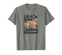 Life is Better with A Golden Retriever, Dog T-Shirt, Men, Olive Heather, XX-Large