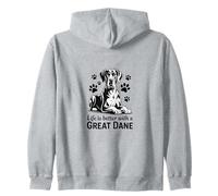 Life Is Better With a Great Dane, Large Dog Zip Hoodie