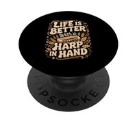 Life Is Better With A Harp In Hand Harmonicas PopSockets Adhesive PopGrip