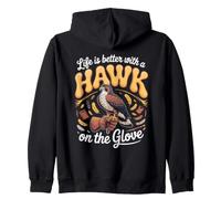 Life Is Better With a Hawk on the Glove Falconry Zip Hoodie