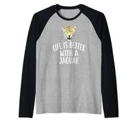 Life is Better with A Jaguar T-Shirt Funny Jaguars Raglan Baseball Tee
