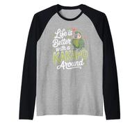 Life is Better with a Kakapo Around Parrot Wildlife Raglan Baseball Tee