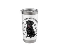 Life is Better with A Labrador, Black Lab Retriever Stainless Steel Insulated Tumbler