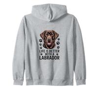 Life is Better With A Labrador, Chocolate Lab Retriever Zip Hoodie
