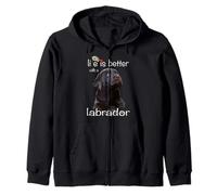 Life Is Better With A Labrador Retriever Chocolate Lab Dog Zip Hoodie