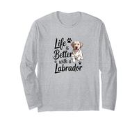 Life is Better with A Labrador, Yellow Lab Retriever Long Sleeve T-Shirt