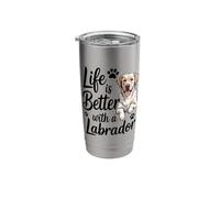 Life is Better with A Labrador, Yellow Lab Retriever Stainless Steel Insulated Tumbler
