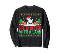 Life Is Better With A Lamb Santa Hat Ugly Christmas Lamb Sweatshirt