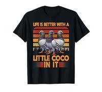 Life Is Better With A Little Coco In It Retro Pigeon Bird T-Shirt
