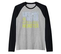 Life is Better with A Little Monster Raglan Baseball Tee