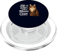 Life is Better With A Maine Coon Cat Mom Dad Long Haired Cat PopSockets PopGrip for MagSafe
