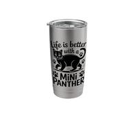 Life is Better with A Mini Panther, Black Cat Stainless Steel Insulated Tumbler