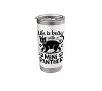 Life is Better with A Mini Panther, Black Cat Stainless Steel Insulated Tumbler