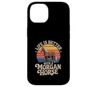 Life Is Better With A Morgan Horse Retro Sunset Case for iPhone 14