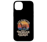 Life Is Better With A Morgan Horse Retro Sunset Case for iPhone 14 Plus