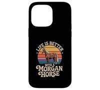 Life Is Better With A Morgan Horse Retro Sunset Case for iPhone 14 Pro Max