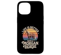 Life Is Better With A Morgan Horse Retro Sunset Case for iPhone 15