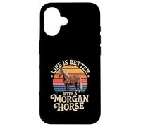 Life Is Better With A Morgan Horse Retro Sunset Case for iPhone 16