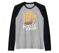 Life is Better with a Noodle in Hand Snake Python Raglan Baseball Tee