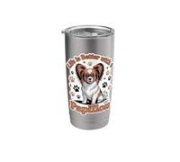 Life is Better with a Papillon, Cute Small Dog Stainless Steel Insulated Tumbler