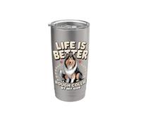 Life is Better with a Rough Collie by My Side Herding Stainless Steel Insulated Tumbler